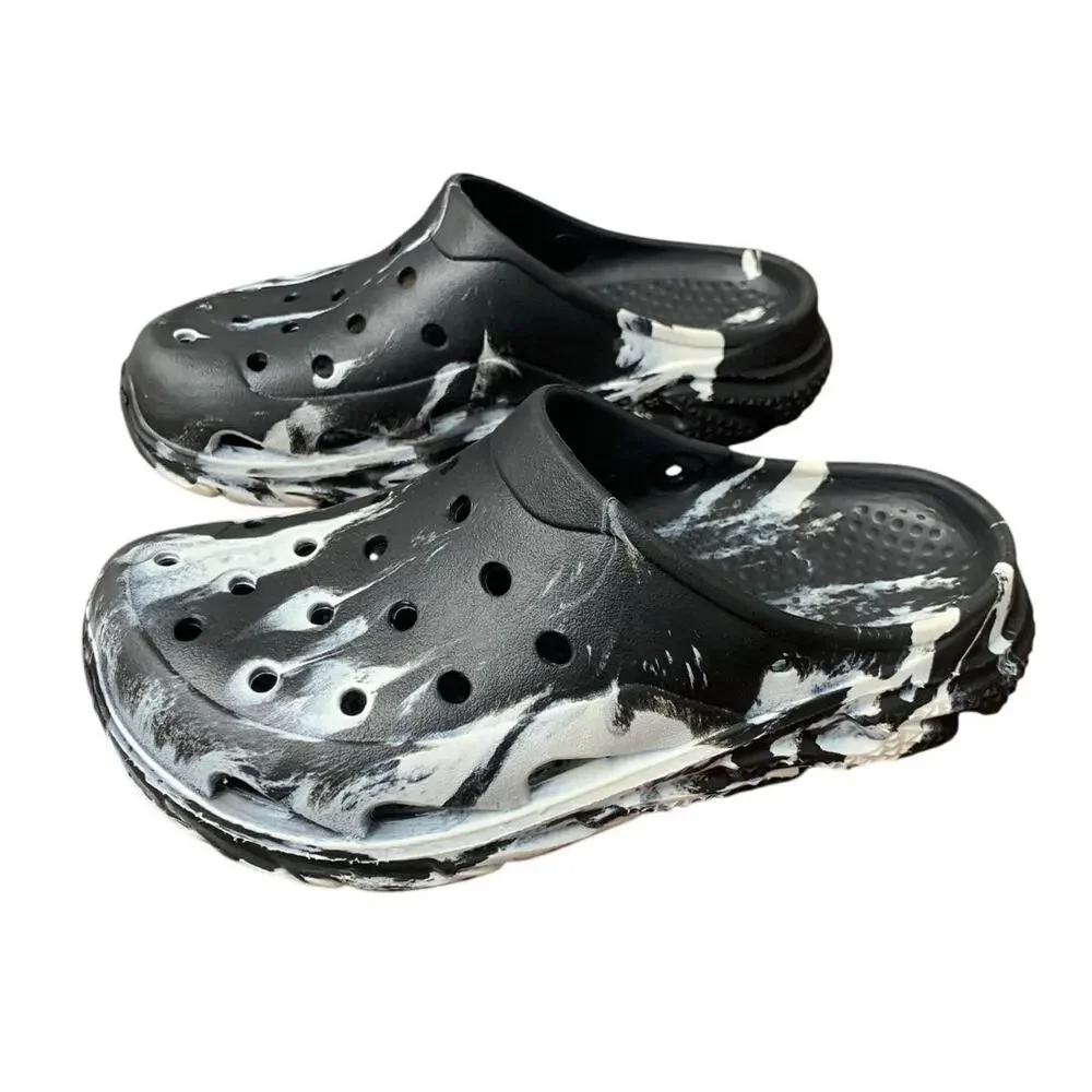 Cubufly Boys Size 4 Marbled Tie Dye Clogs Breathable Slip On Sandal Water Shoes